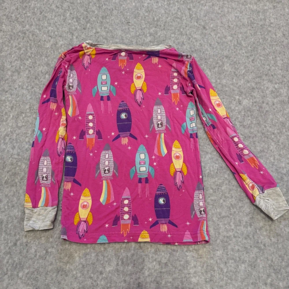Little Sleepies 3T Pink Rocket Ship Bamboo Viscose Pajama Set Lunaluxe Space